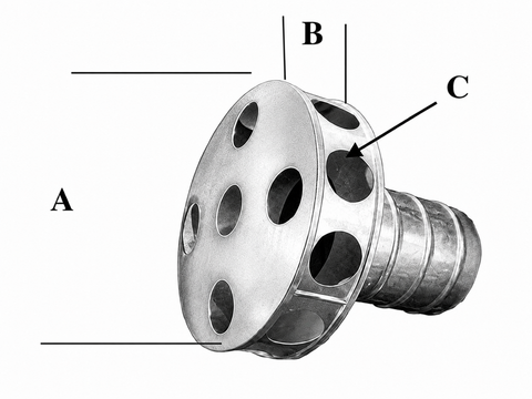 Hose Tail x Drainage Strainer
