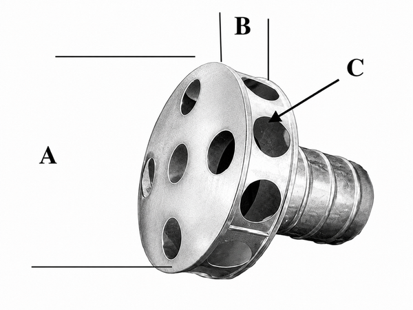 Hose Tail x Drainage Strainer