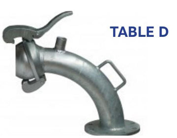 B-Type Bend 90 deg Male B-Type x Flange Table D galvanised