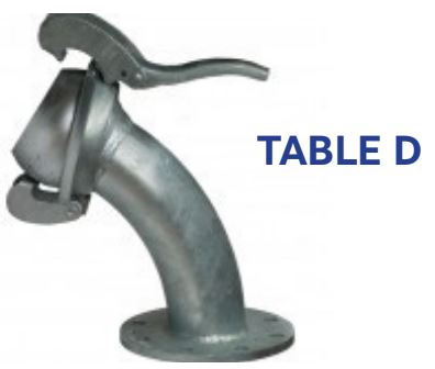 B-Type BEND 45 deg Male x Flange D galvanised
